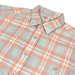 Faherty Men's XL Unwashed Chambray Long Sleeve Button Up Coral Bay Plaid